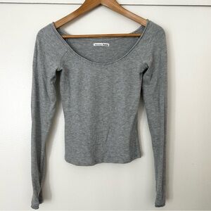 NWOT Reformation Jeans Grey Scoop Neck Sweater